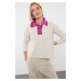 Trendyol Stone Soft Texture Polo Collar Color Block Knitwear Sweater