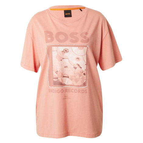 BOSS Tričko  oranžová / biela Hugo Boss