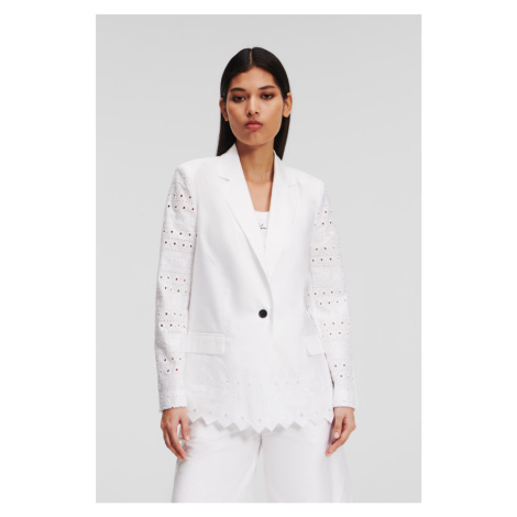 Sako Karl Lagerfeld Embroidery Blazer White