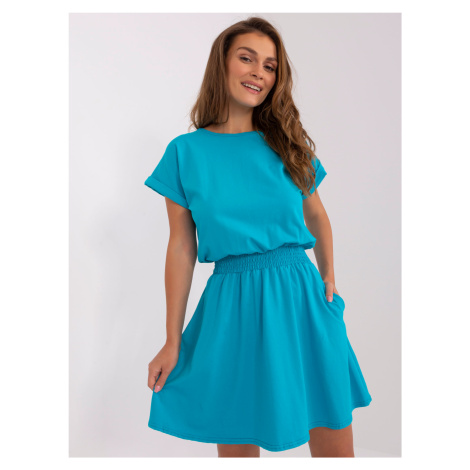 Basic blue dress with pockets by RUE PARIS