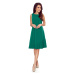 Zelené dámské trapézové šaty s asymetrickým XXL model 8431500 - numoco