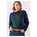 Bianco Lucci Women's Checkered Sweater