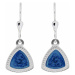Praqia Jewellery Elegantné strieborné náušnice s modrým stredom NA5107_RH