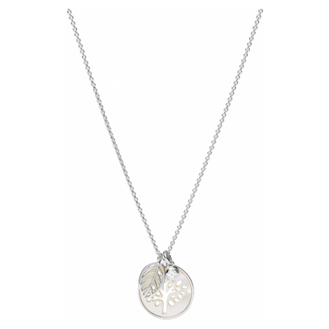 Fossil Pôvabný strieborný náhrdelník s perleťou Strom života JFS00509040 (retiazka, 3x prívesok)