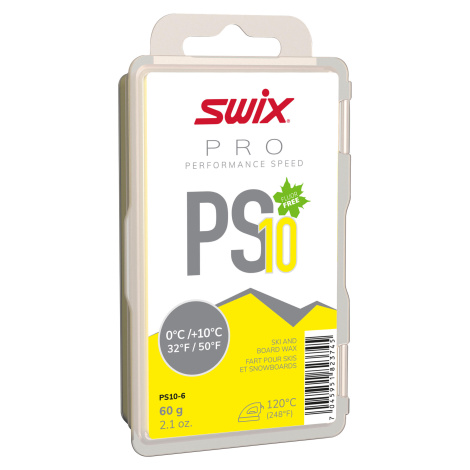 SWIX Vosk PS10 na voskovanie za tepla 0 °C/+10 °C – 60 g žltý