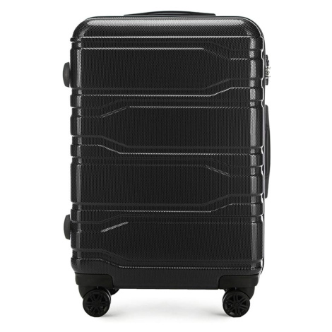 Stredný polykarbonátový kufor s reliéfnym čiernym 56-3P-982-11 Wittchen