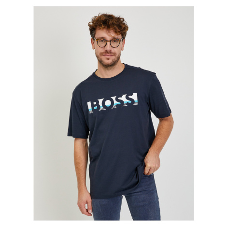 Tmavomodré pánske tričko BOSS Hugo Boss