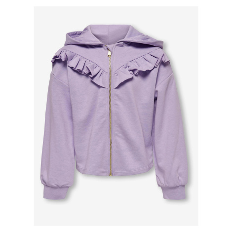 Light purple girly sweatshirt with zipper and hood ONLY Feel - Girls