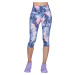 MODRO-RUŽOVÉ KVETINOVÉ 3/4 LEGÍNY SKECHERS GO WALK HIGH WAISTED SUMMER ROSE CAPRI LEGGINS CP1-NV