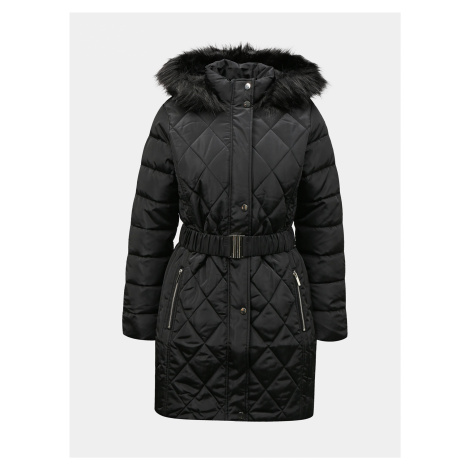 Čierny zimný prešívaný kabát Dorothy Perkins