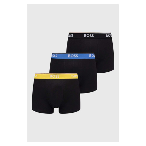 Boxerky BOSS 3-pak pánske, čierna farba Hugo Boss