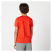 Chlapčenské tričko 100 na cvičenie červené s potlačou