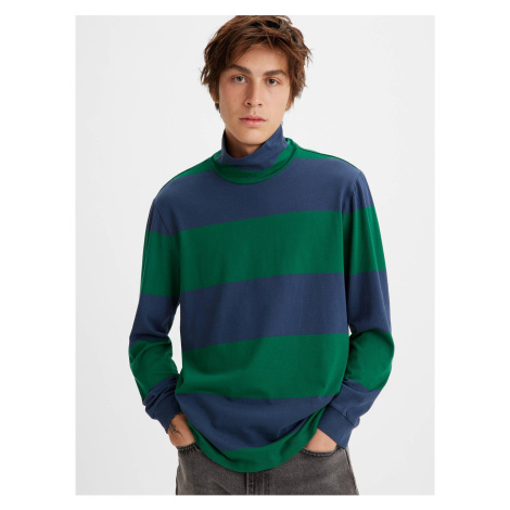 Modro-zelené pánske tričko Levi's® LS Turtleneck Tee Alpha Naval Levi´s