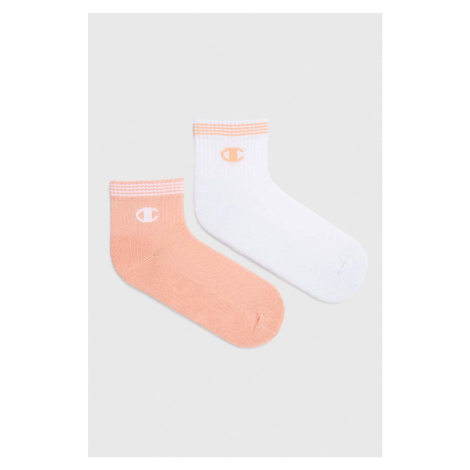 Ponožky Champion 2-pak dámske, oranžová farba