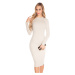 Sexy KouClaRipp knit dress with sexy back white Einheitsgroesse