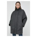 Vlnený kabát Trussardi dámsky, šedá farba, prechodný, oversize