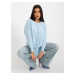 Light blue basic sweatshirt without hood