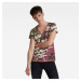 G-STAR Tričko - Allover camo print v neck s\s top viacfarebné