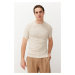 Trendyol Beige Slim-Tight Fit Crew Neck Basic Knitwear T-shirt