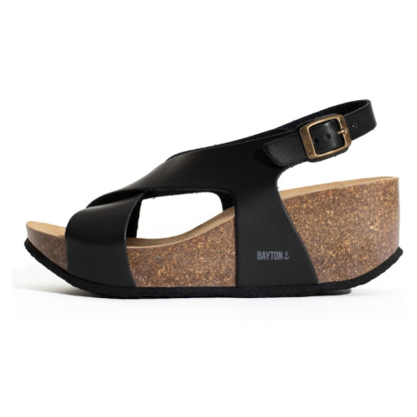 Bayton Remienkové sandále 'Rea'  svetlosivá / čierna