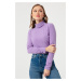 Lafaba Women's Lilac Turtleneck Knitted Blouse