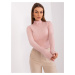 Light pink fitted turtleneck sweater