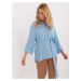 SVETLOMODRÁ OVERSIZE KOŠEĽA S GOLIEROM LK-KS-509698.79-BLUE