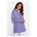 Trendyol Lilac Collar Buttoned Ribbed Knitwear Sweater