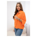 Oversized blouse with orange button fastening
