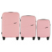 SVETLORUŽOVÁ 3DIELNA SADA KUFROV WINGS HPE01 3, SET OF 3 WINGS POLIPROPYLÉN SUITCASES L,M,S DUST