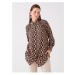 LC Waikiki Women's Shirt Collar Printed Long Sleeve Tunic