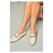 Fox Shoes S944037903 Beige Genuine Leather Women's Flats