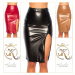 Sexy Koucla Leather Look Pencil Skirt CAPPUCCINO