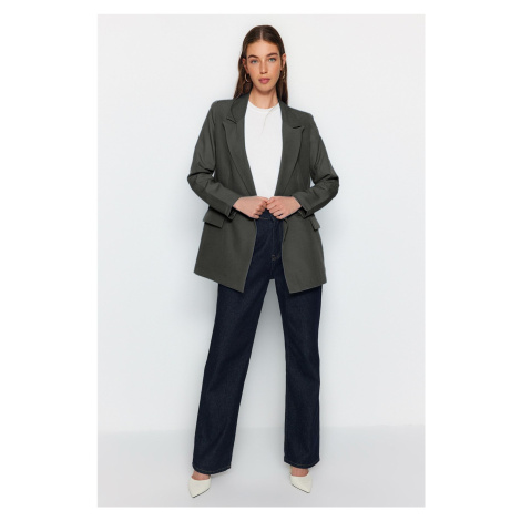 Trendyol Anthracite Lined Double Breasted Blazer Jacket