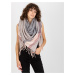 Women's winter scarf with fringe - multicolored