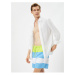 Koton Marine Shorts Color Block Laced Waist Pocket