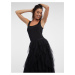 Čierna dámska midi sukňa s volánmi ORSAY