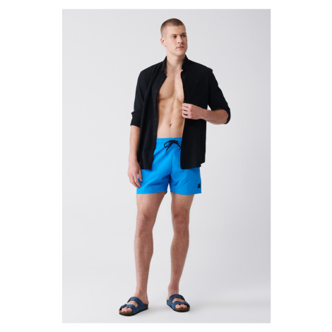 Avva Men's Blue Quick Dry Standard Size Flat Swimwear Marine Shorts