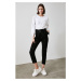 Trendyol High Waist Mom Jeans WITH Black BeltEd Seam DetailING
