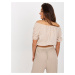 BÉŽOVÝ BAVLNENÝ BLÚZKOVÝ CROP TOP LK-BZ-508934.24-BEIGE