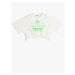 Koton Crop T-Shirt Short Sleeve Crew Neck Printed Elastic Cotton