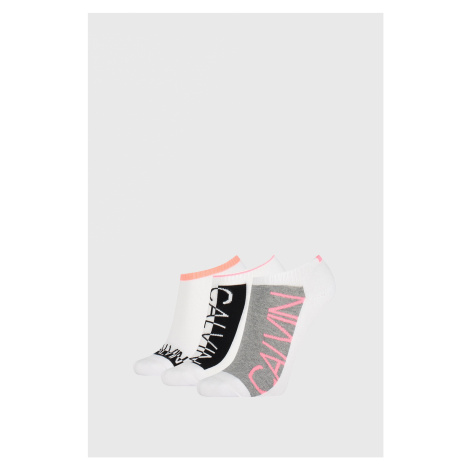 3 PACK dámskych ponožiek Calvin Klein Nola biele