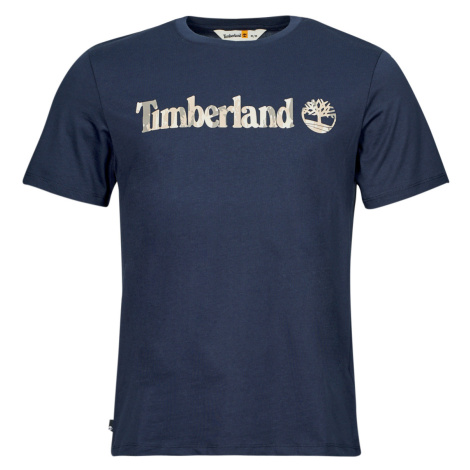 Timberland  Camo Linear Logo Short Sleeve Tee  Tričká s krátkym rukávom Námornícka modrá