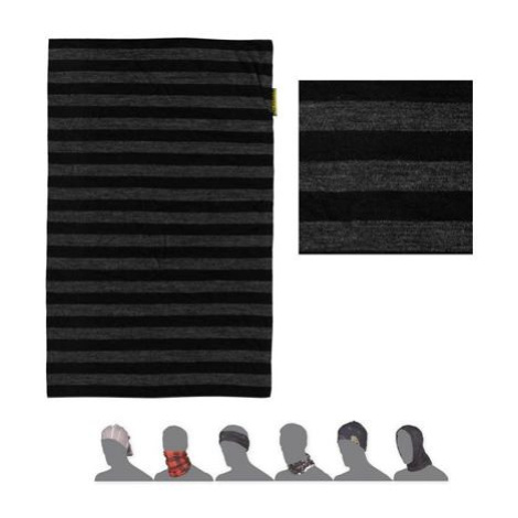 SENSOR Tube merino wool šatku multifunkčný čierna / tm. šedá pruhy Rozmery šatke: 51 x 24 cm