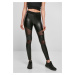 Women's Tech Mesh Leggings in Faux Leather Black