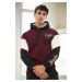 71185 Dewberry Embroidered Oversize Mens Sweatshirt-BURGUNDY