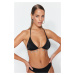 Trendyol Black Triangle Accessorized Bikini Top