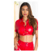 Sexy Koucla faux leather Crop top with buttons red Einheitsgroesse