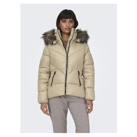 Beige women's quilted jacket ONLY Fever - Women