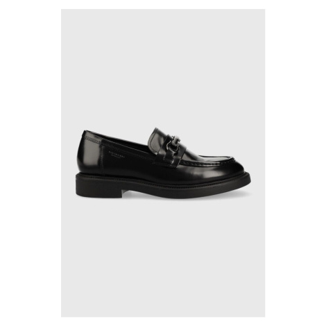 Kožené mokasíny Vagabond Shoemakers ALEX W dámske, čierna farba, na plochom podpätku, 5548.004.2